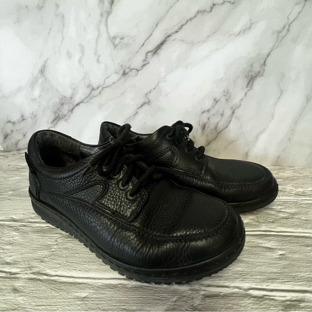 Mephisto Black Pebbled Leather Casual Walking Sneakers Shoes